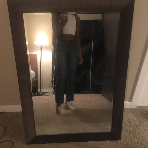 Straight High Rise Jeans w/ Stripes - Picture 2 of 4